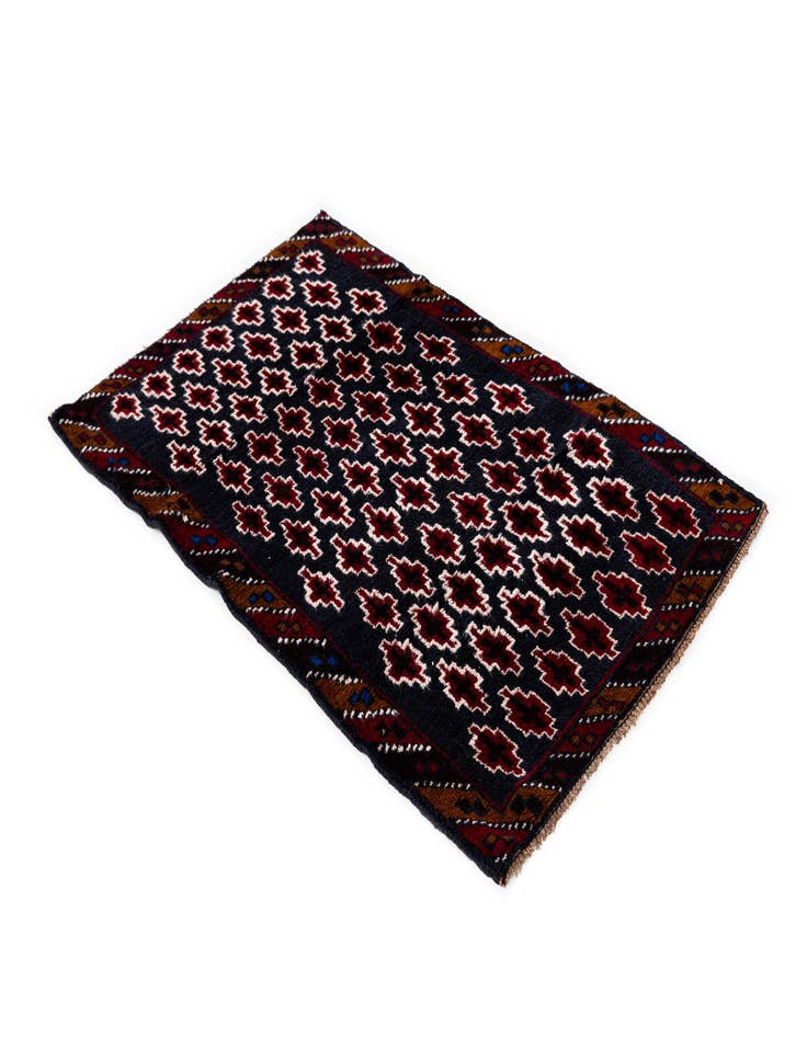 Detail image of 2' 10 x 4' 5 Hand Knotted Balouch Persian Wool Rug