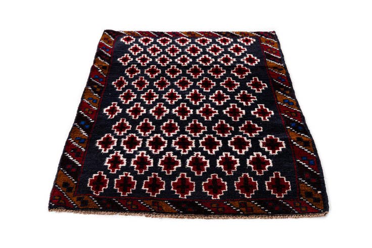 Detail image of 2' 10 x 4' 5 Hand Knotted Balouch Persian Wool Rug