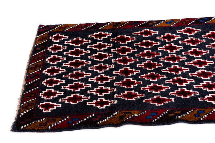 Detail image of 2' 10 x 4' 5 Hand Knotted Balouch Persian Wool Rug