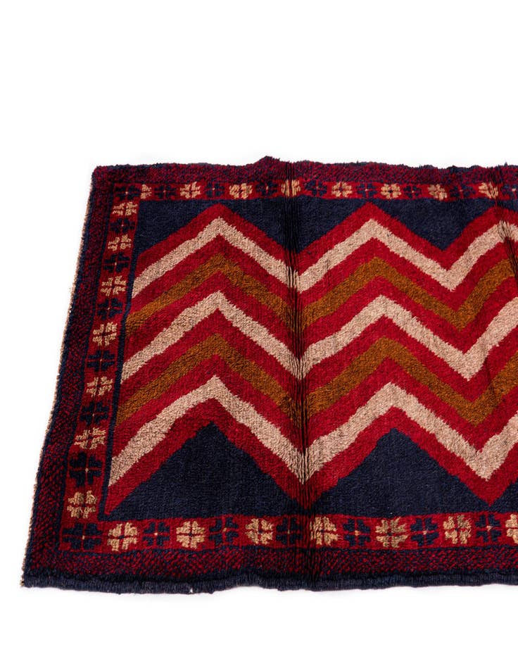 Detail image of 2' 10 x 4' 7  Hand Knotted Balouch Persian Wool Rug