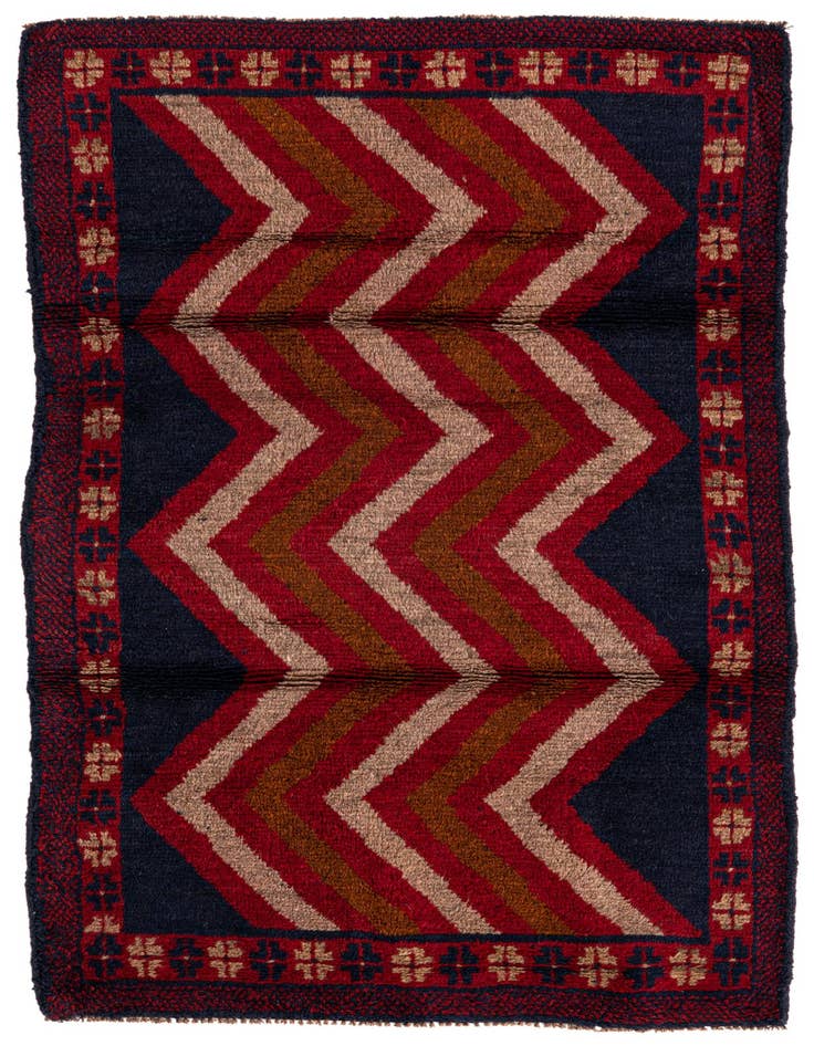 Detail image of 2' 10 x 4' 7 Hand Knotted Balouch Persian Wool Rug
