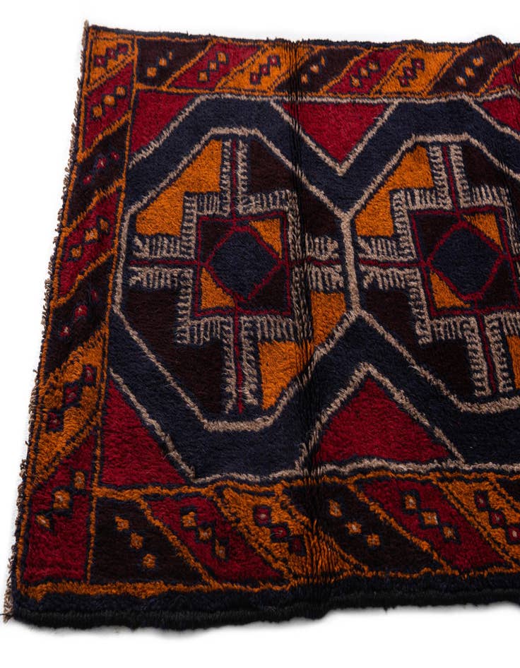 Detail image of 2' 10 x 4' 9  Hand Knotted Balouch Persian Wool Rug