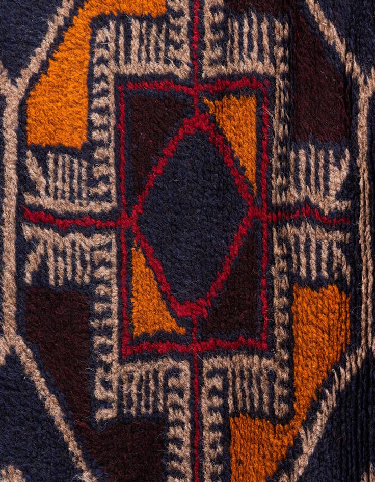 Detail image of 2' 10 x 4' 9  Hand Knotted Balouch Persian Wool Rug