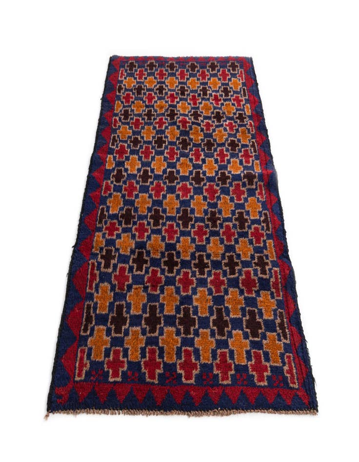 Detail image of 2' 10 x 4' 7 Hand Knotted Balouch Persian Wool Rug