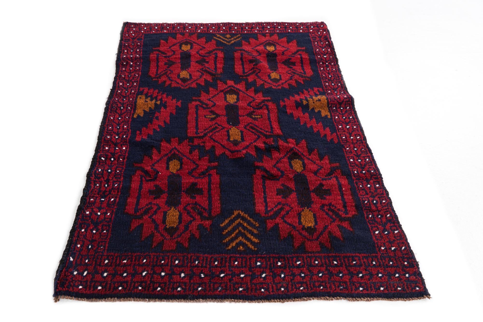 2' 9 x 4' 7 Hand Knotted Balouch Persian Wool Rug