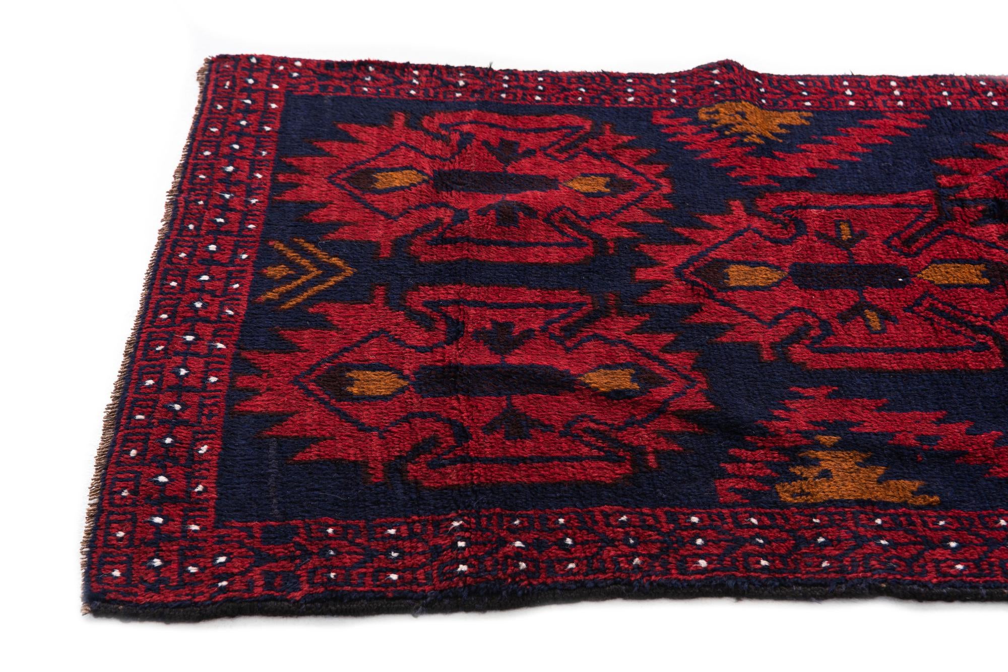 2' 9 x 4' 7 Hand Knotted Balouch Persian Wool Rug