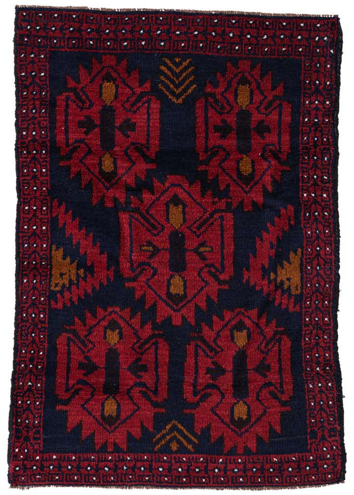 2' 9 x 4' 7 Hand Knotted Balouch Persian Wool Rug