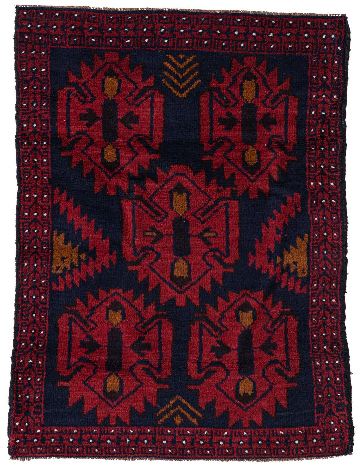 2' 9 x 4' 7 Hand Knotted Balouch Persian Wool Rug