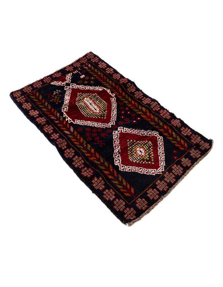 Detail image of 2' 10 x 4' 8 Hand Knotted Balouch Persian Wool Rug