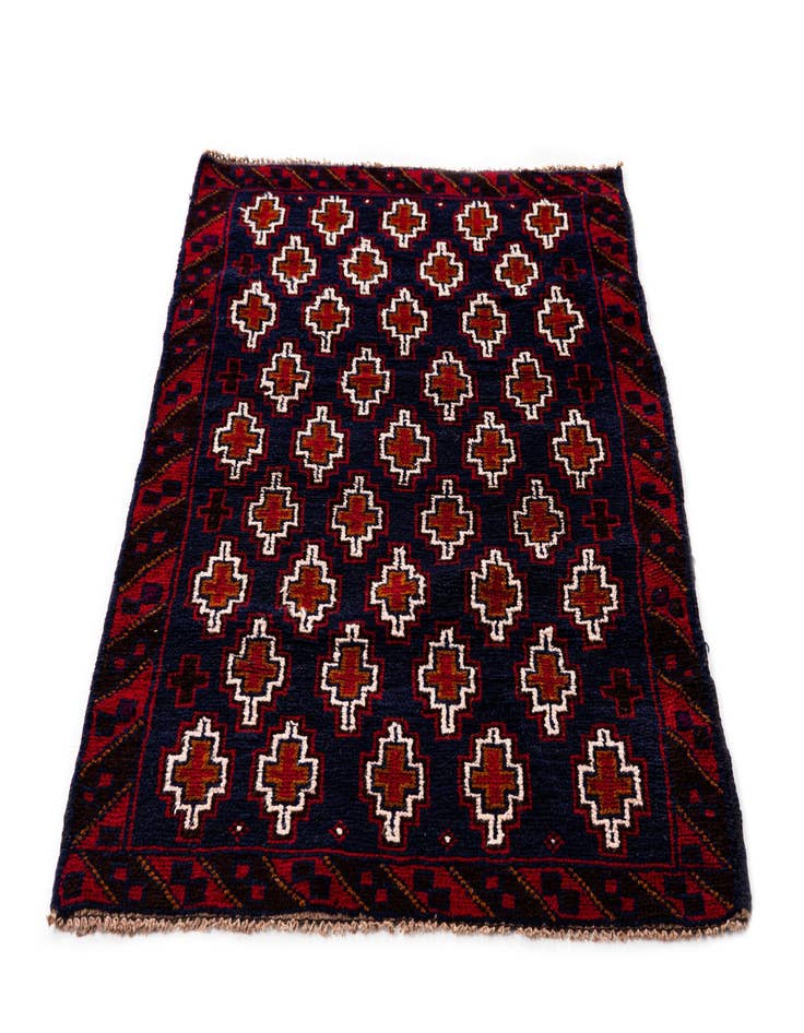 Detail image of 2' 10 x 4' 5  Hand Knotted Balouch Persian Wool Rug