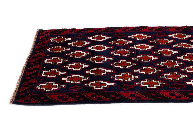 Detail image of 2' 10 x 4' 5 Hand Knotted Balouch Persian Wool Rug
