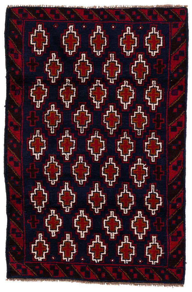 2' 10 x 4' 5 Hand Knotted Balouch Persian Wool Rug