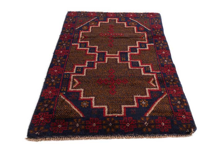 2' 9 x 4' 7 Hand Knotted Balouch Persian Wool Rug