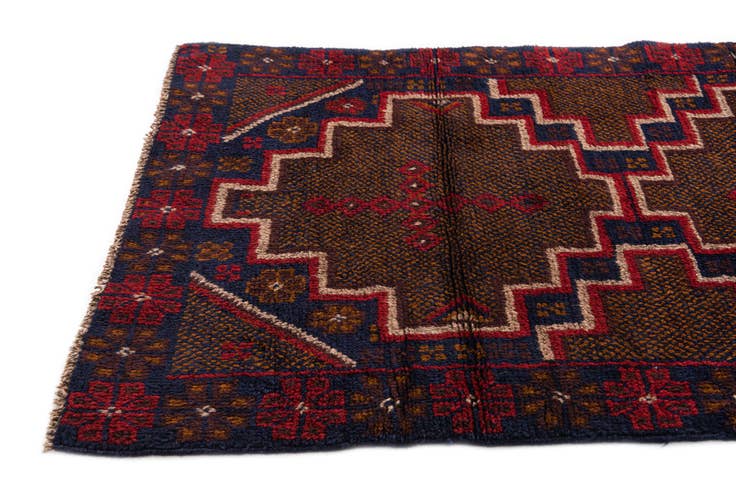 Detail image of 2' 9 x 4' 7 Hand Knotted Balouch Persian Wool Rug