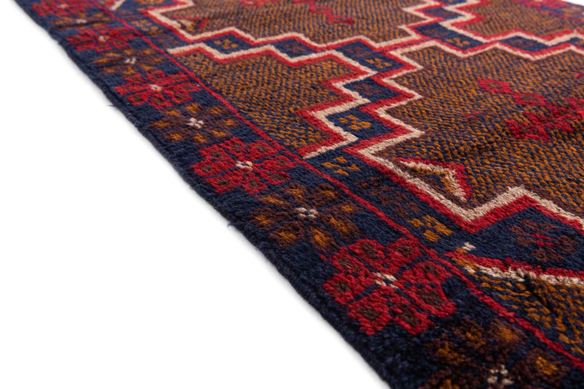 2' 9 x 4' 7 Hand Knotted Balouch Persian Wool Rug