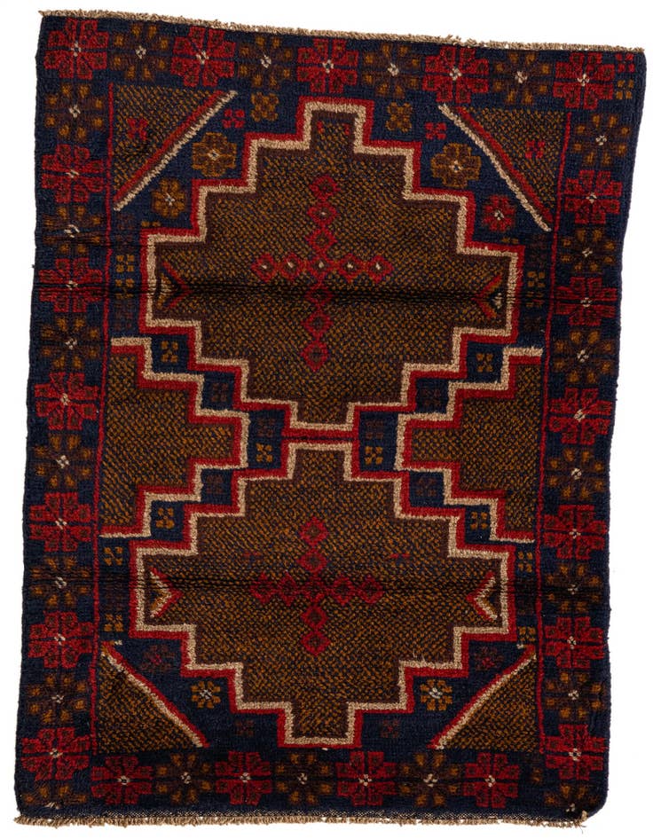 Detail image of 2' 9 x 4' 7 Hand Knotted Balouch Persian Wool Rug