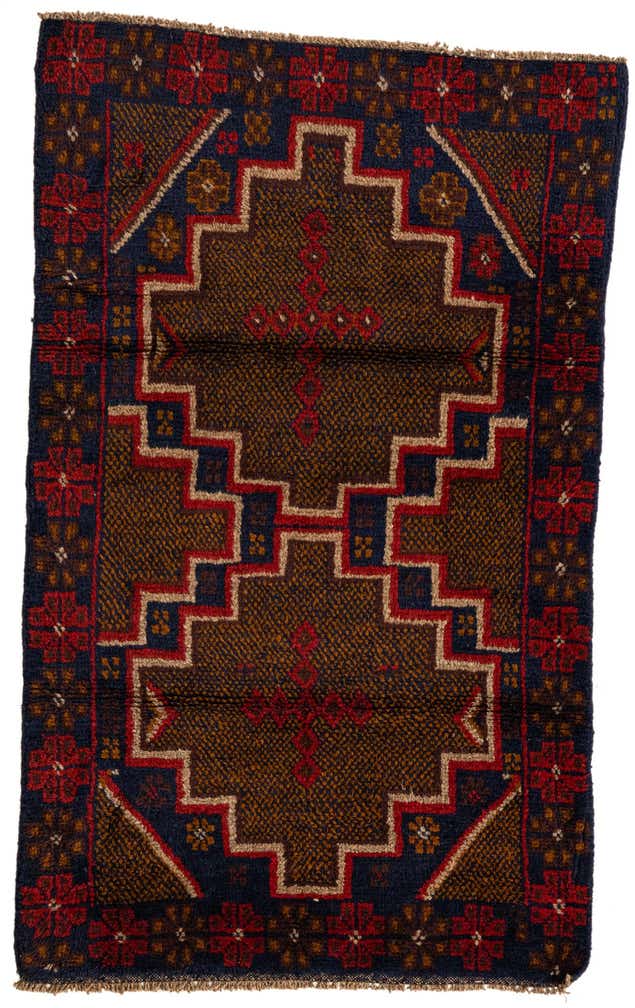 2' 9 x 4' 7 Hand Knotted Balouch Persian Wool Rug