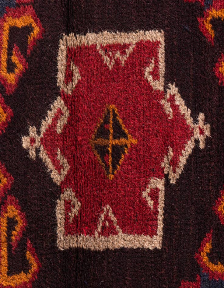 Detail image of 2' 9 x 4' 8 Hand Knotted Balouch Persian Wool Rug