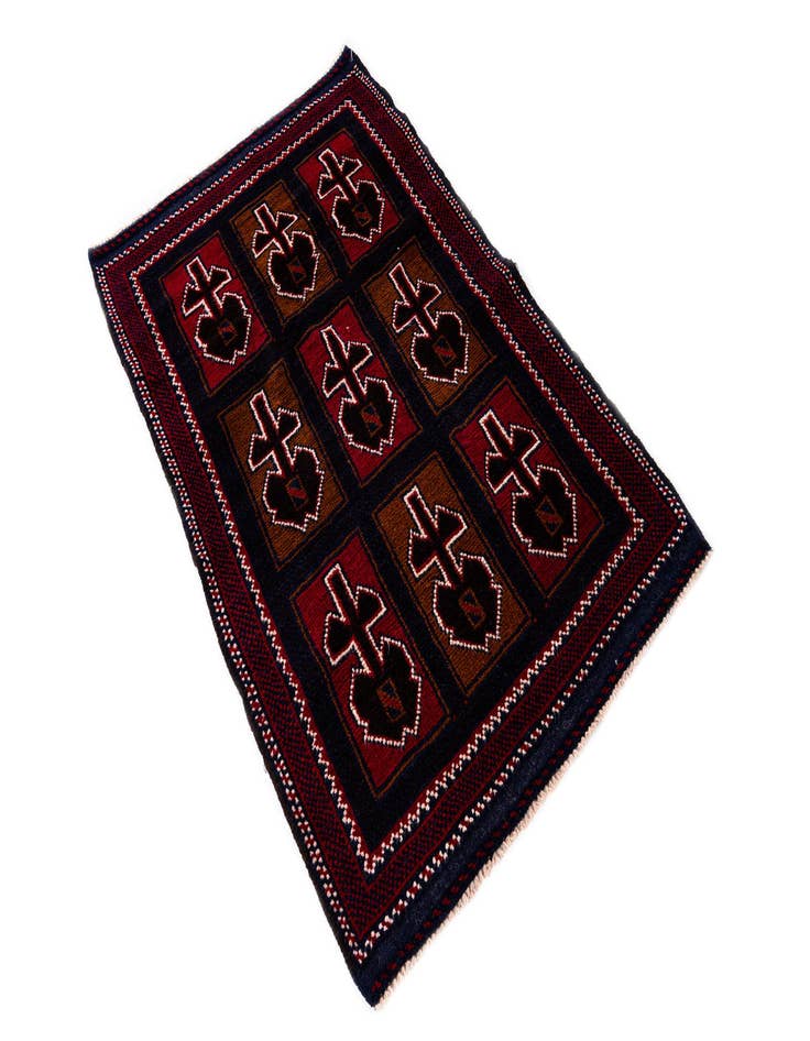 Detail image of 2' 10 x 4' 7  Hand Knotted Balouch Persian Wool Rug