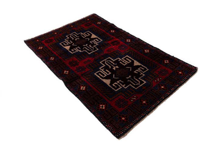 2' 10 x 4' 9 Hand Knotted Balouch Persian Wool Rug