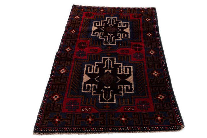 2' 10 x 4' 9 Hand Knotted Balouch Persian Wool Rug