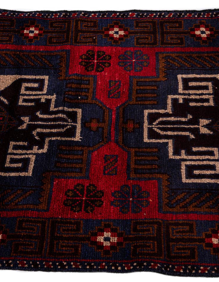 Detail image of 2' 10 x 4' 9  Hand Knotted Balouch Persian Wool Rug