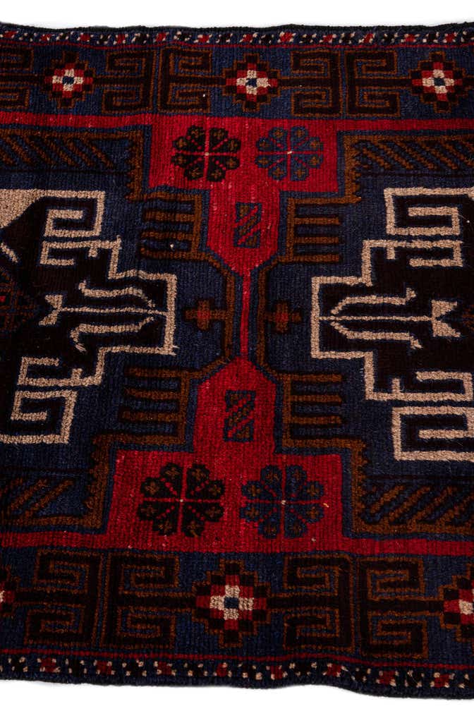2' 10 x 4' 9 Hand Knotted Balouch Persian Wool Rug