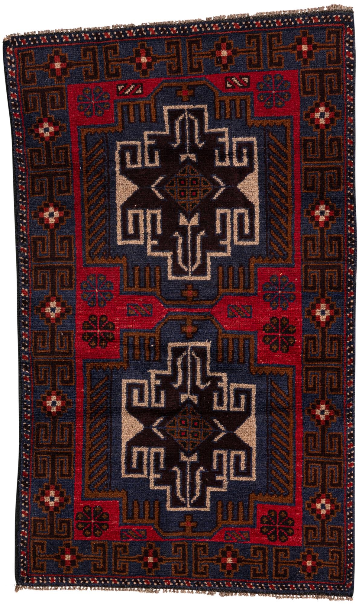 2' 10 x 4' 9 Hand Knotted Balouch Persian Wool Rug