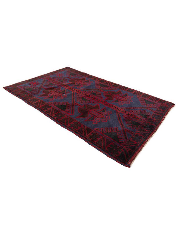2' 10 x 4' 6 Hand Knotted Balouch Persian Wool Rug
