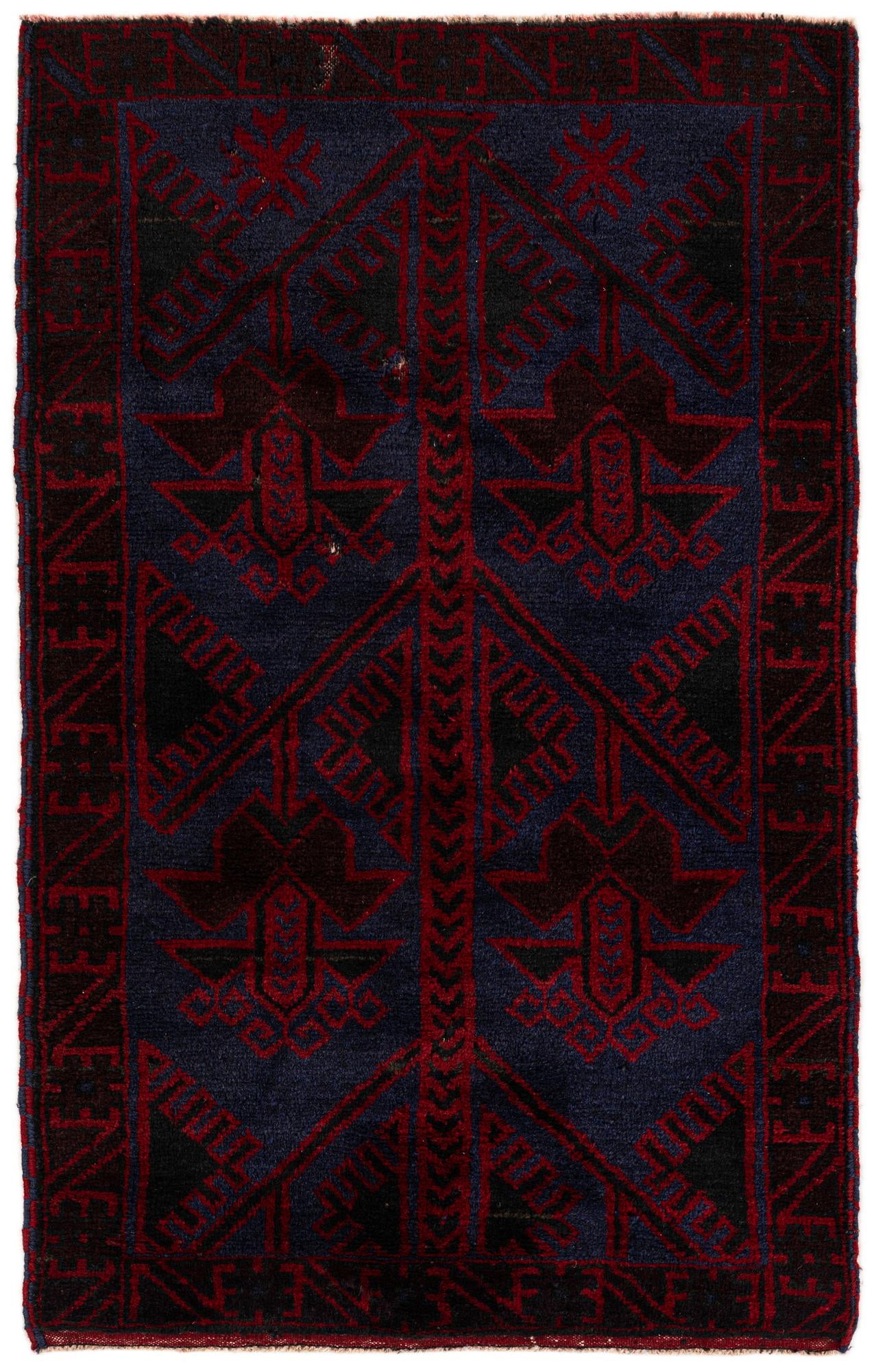 2' 10 x 4' 6 Hand Knotted Balouch Persian Wool Rug