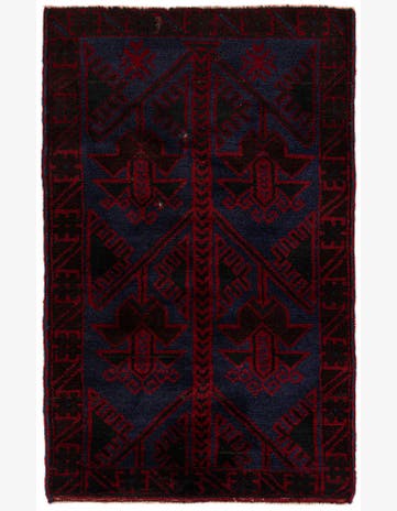 2' 10 x 4' 6 Hand Knotted Balouch Persian Wool Rug