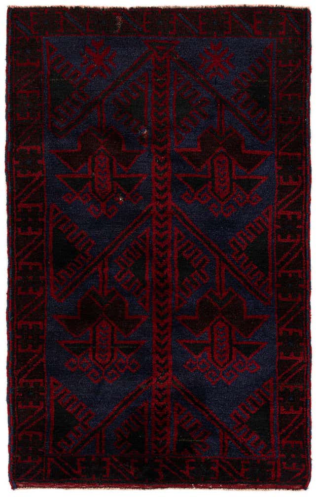 2' 10 x 4' 6 Hand Knotted Balouch Persian Wool Rug