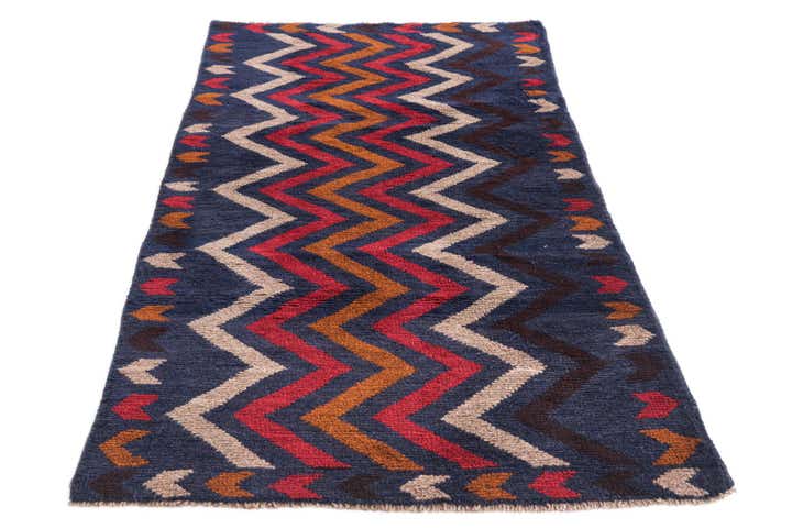 2' 8 x 4' 9 Hand Knotted Balouch Persian Wool Rug
