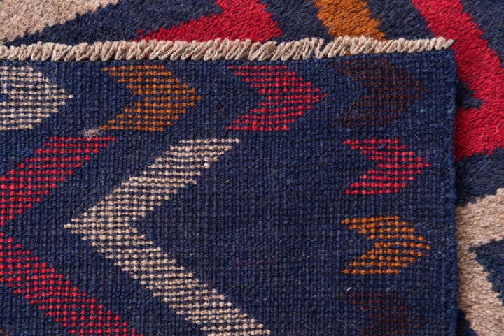 2' 8 x 4' 9 Hand Knotted Balouch Persian Wool Rug