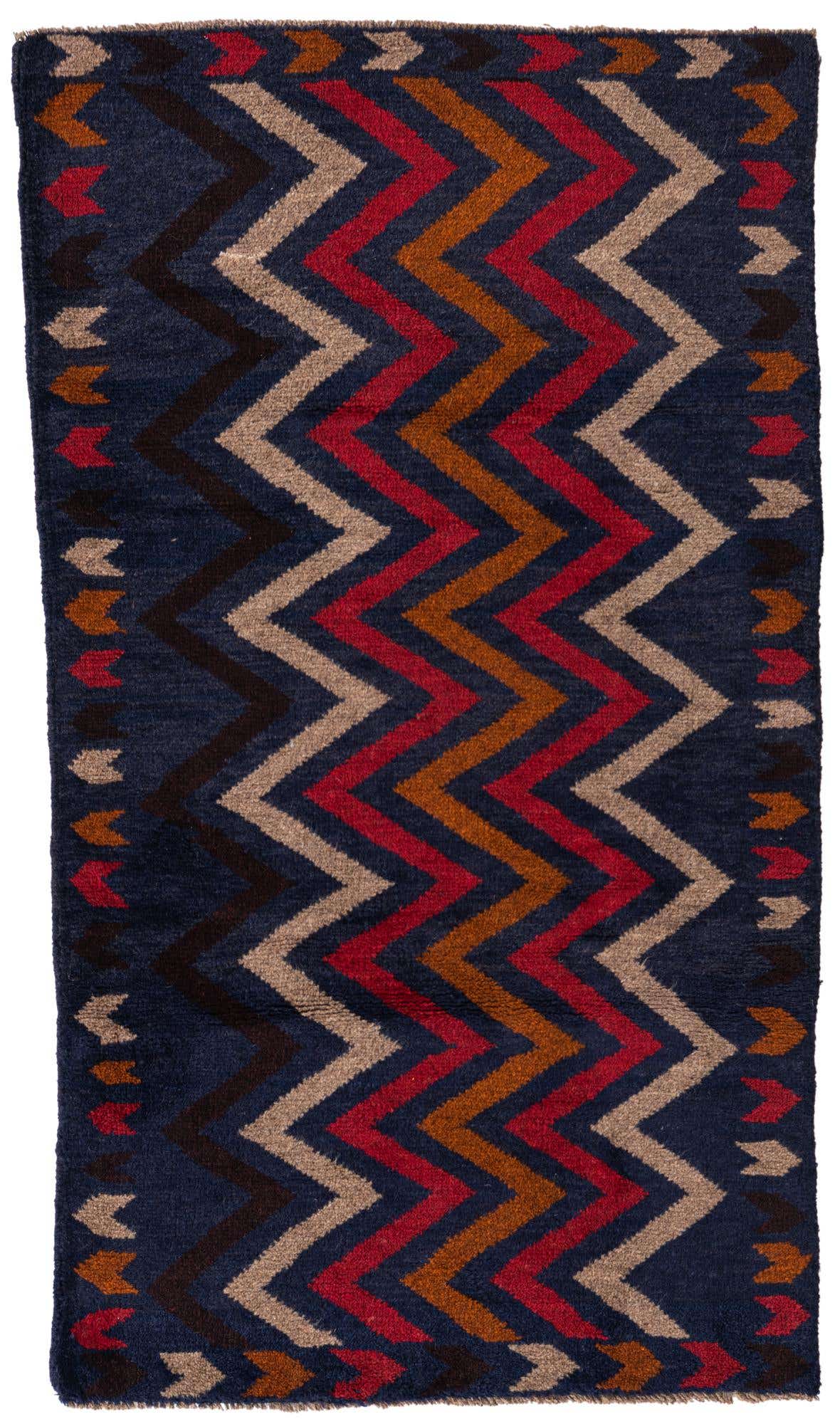 2' 8 x 4' 9 Hand Knotted Balouch Persian Wool Rug