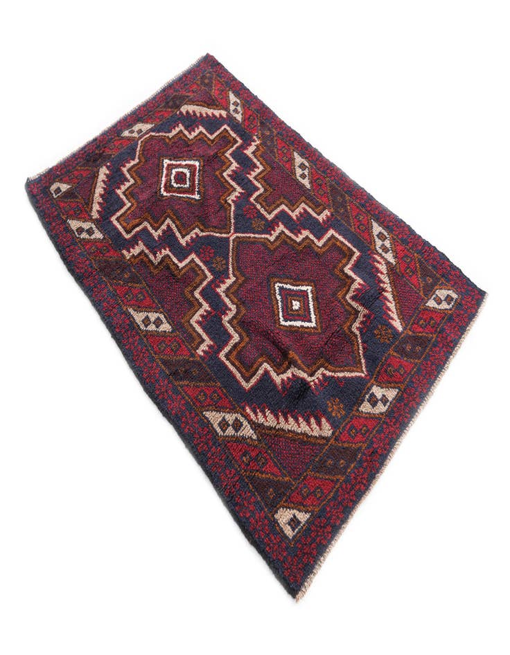 Detail image of 3' x 4' 5 Hand Knotted Balouch Persian Wool Rug