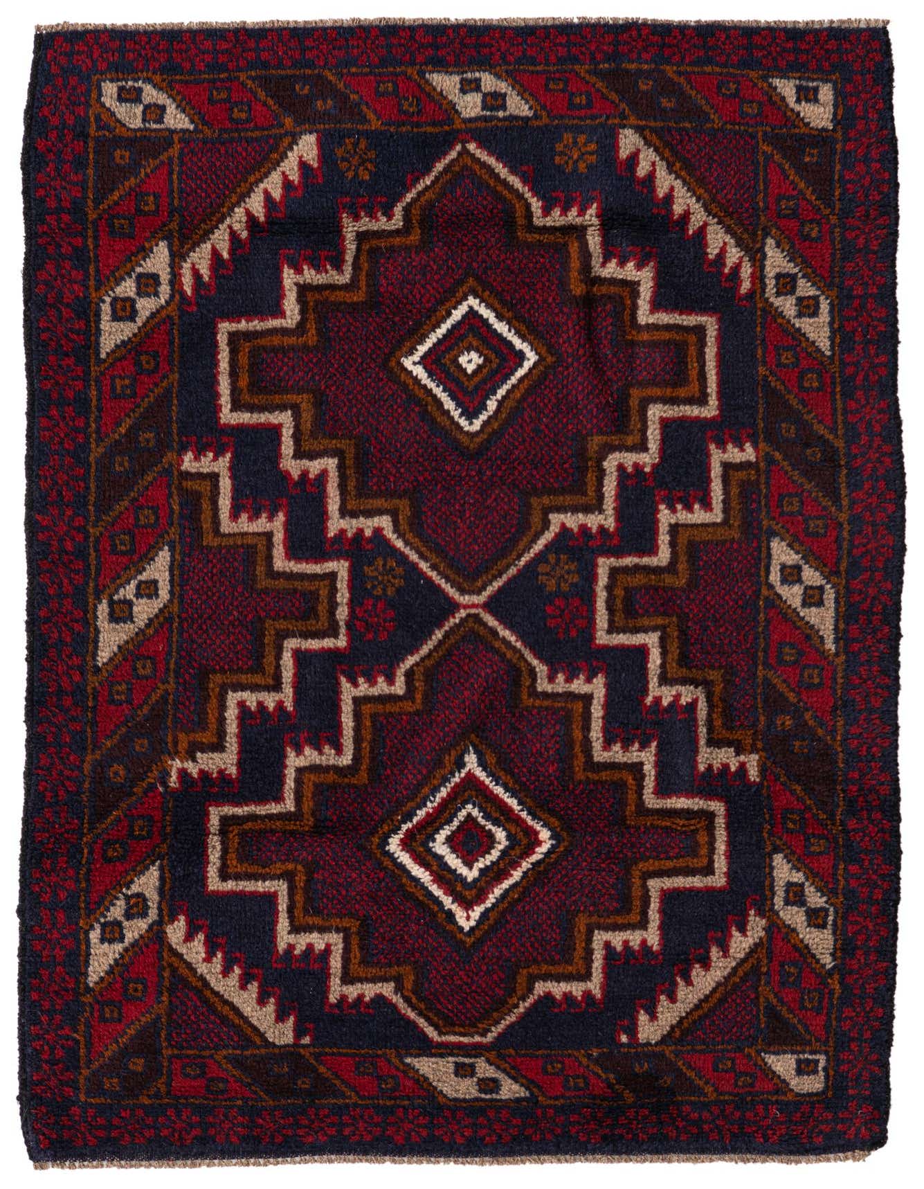 3' x 4' 5 Hand Knotted Balouch Persian Wool Rug