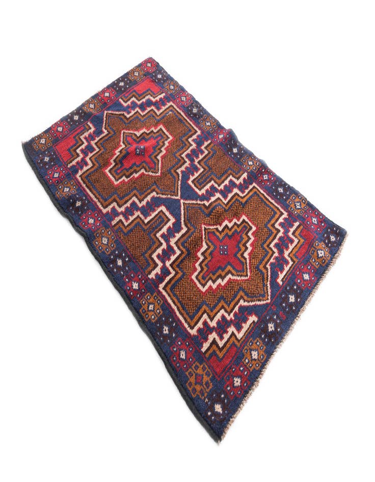 Detail image of 2' 10 x 4' 6  Hand Knotted Balouch Persian Wool Rug