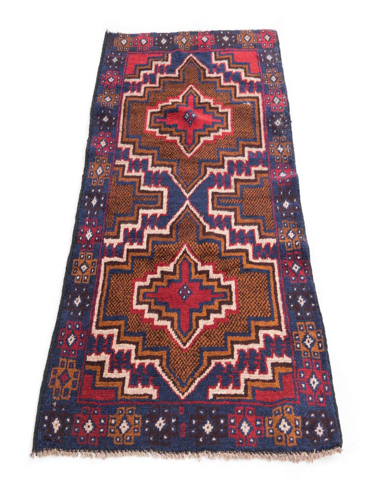 Detail image of 2' 10 x 4' 6  Hand Knotted Balouch Persian Wool Rug