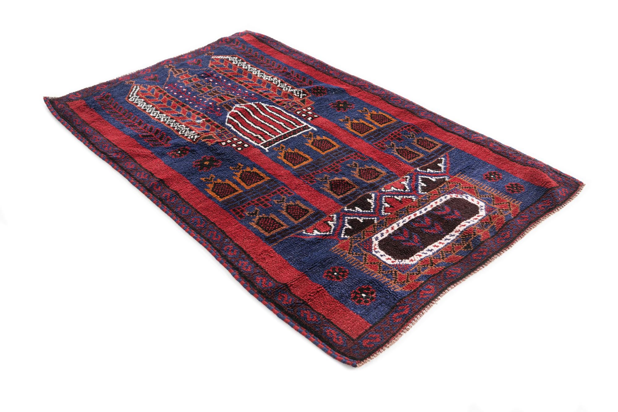 3' 2 x 4' 10 Hand Knotted Balouch Persian Wool Rug