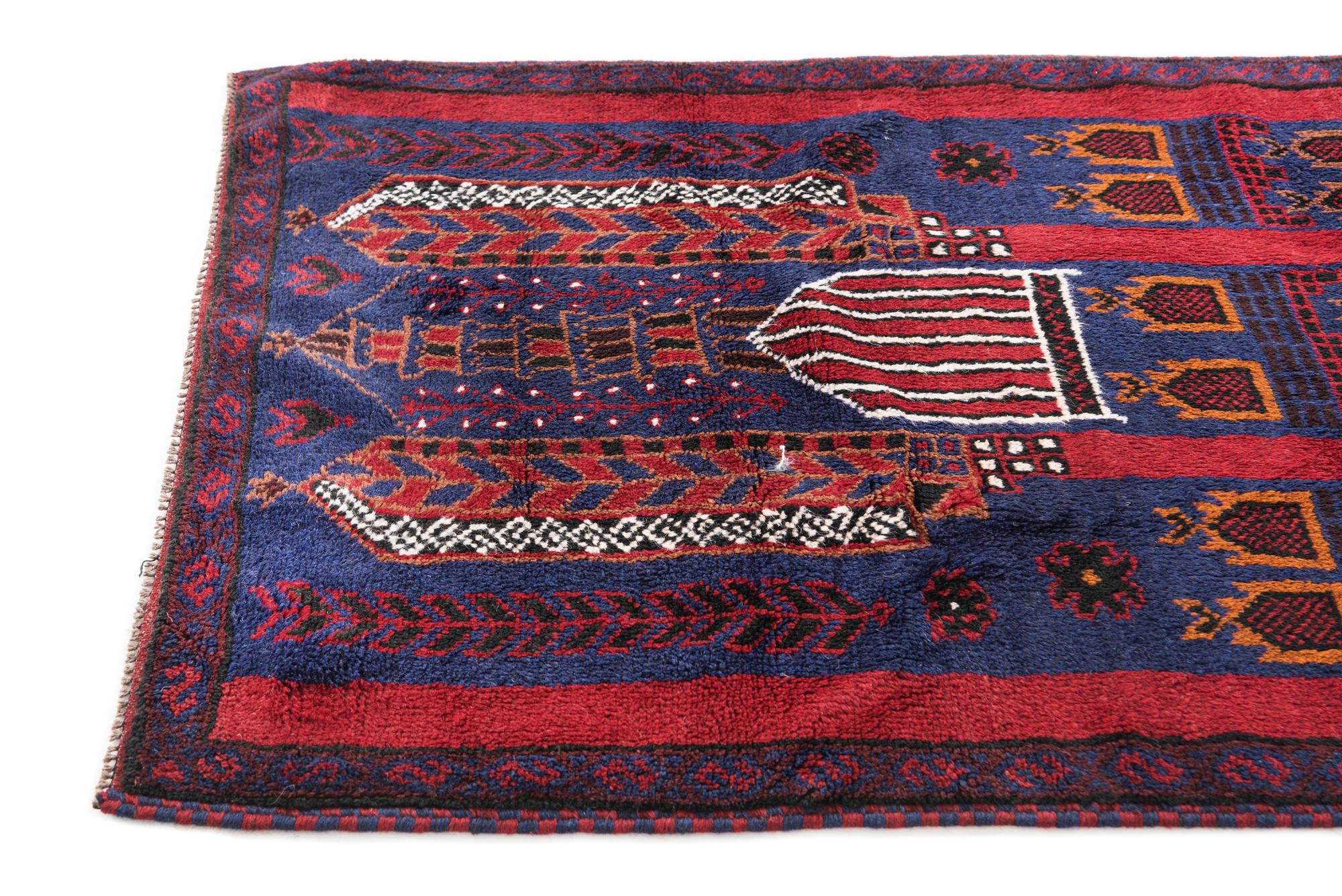 3' 2 x 4' 10 Hand Knotted Balouch Persian Wool Rug
