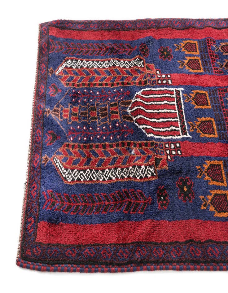 Detail image of 3' 2 x 4' 10  Hand Knotted Balouch Persian Wool Rug