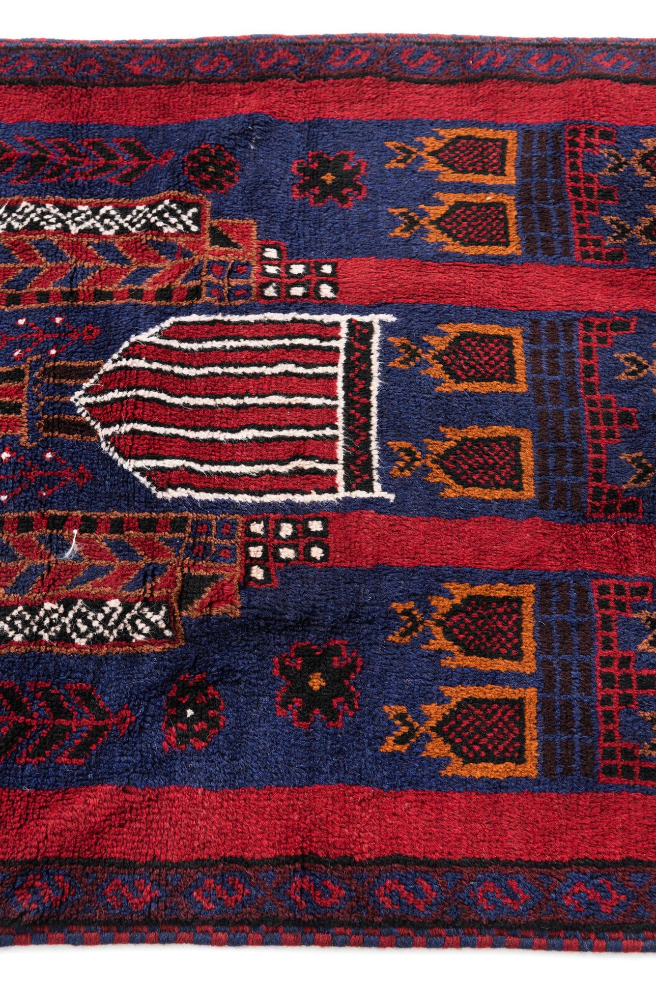 3' 2 x 4' 10 Hand Knotted Balouch Persian Wool Rug