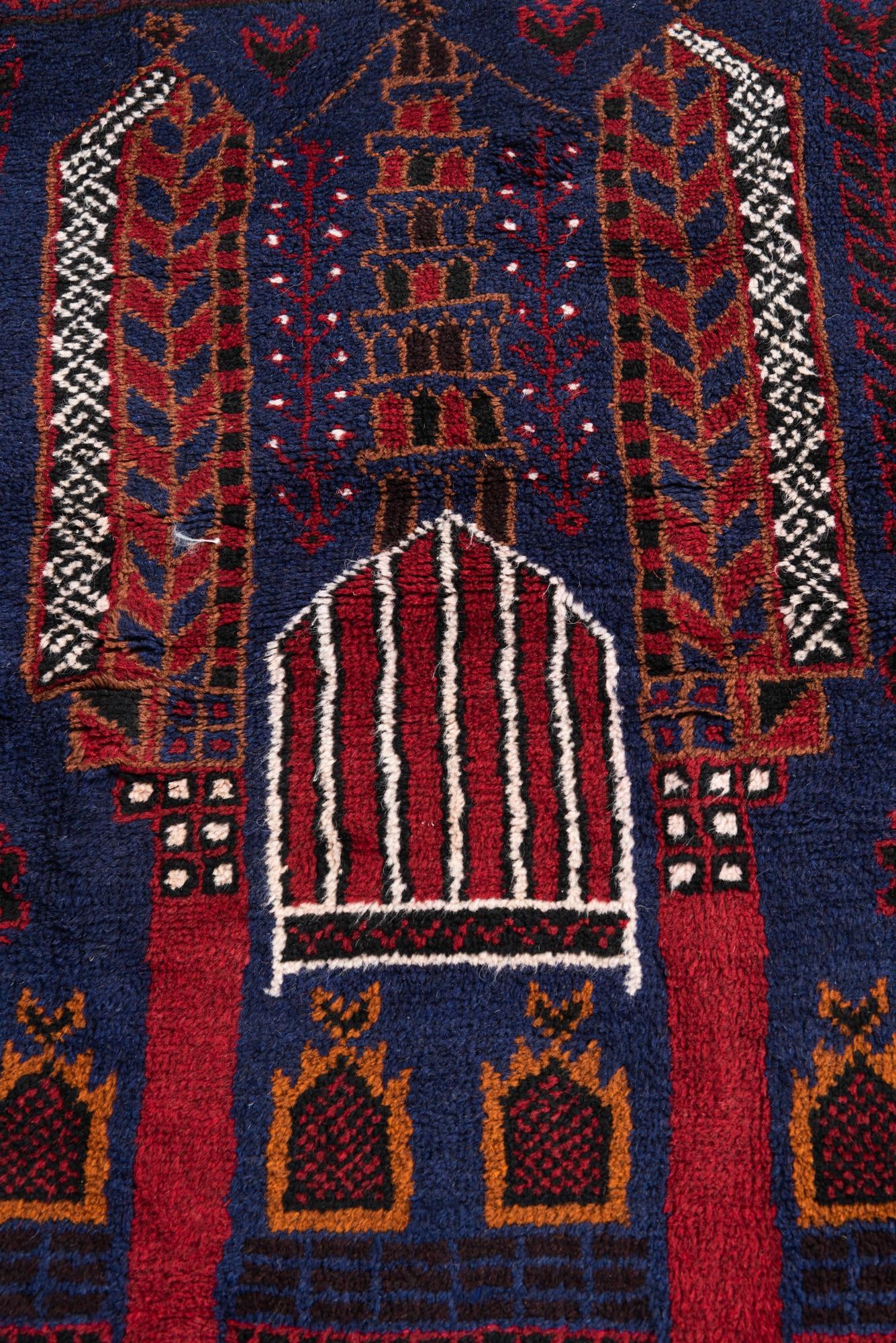 3' 2 x 4' 10 Hand Knotted Balouch Persian Wool Rug