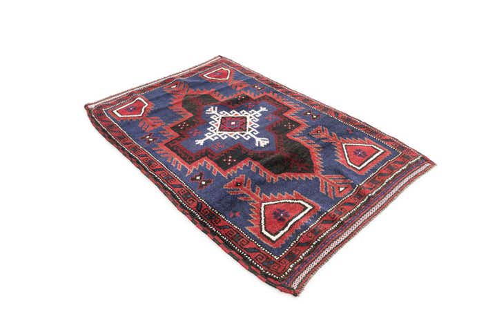 3' x 4' 6 Hand Knotted Balouch Persian Wool Rug