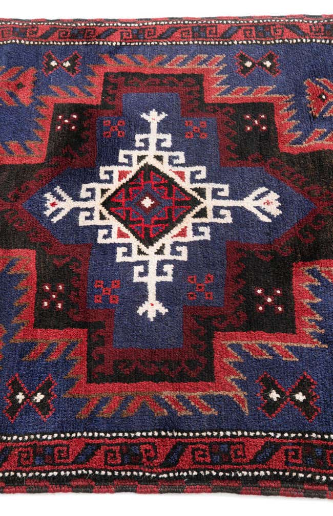 3' x 4' 6 Hand Knotted Balouch Persian Wool Rug
