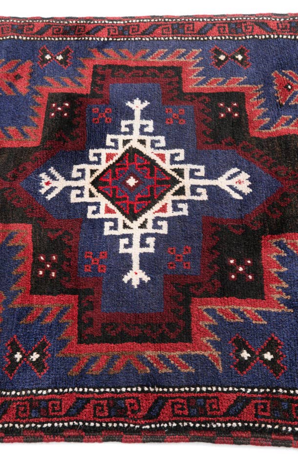 Detail image of 3' x 4' 6 Hand Knotted Balouch Persian Wool Rug