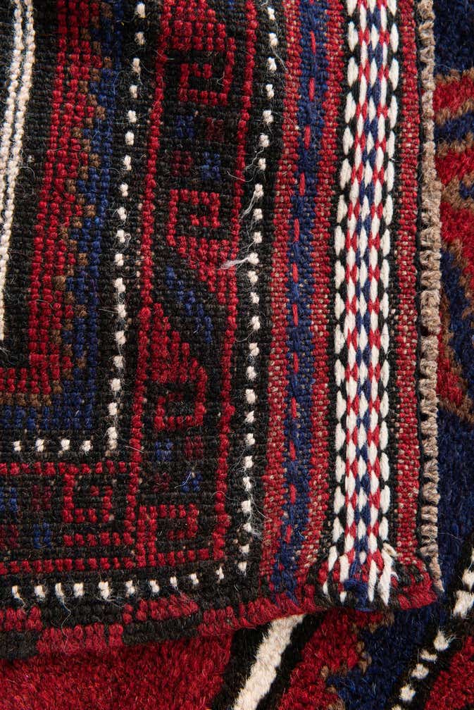 3' x 4' 6 Hand Knotted Balouch Persian Wool Rug