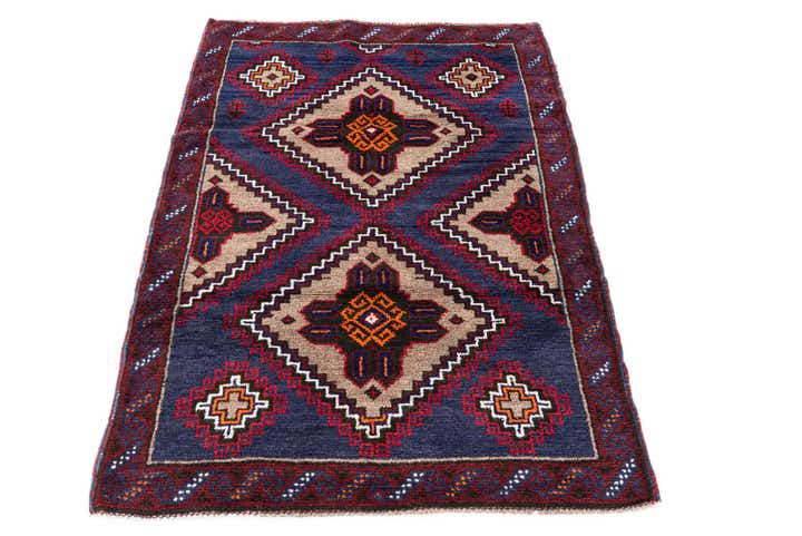 2' 11 x 4' 7 Hand Knotted Balouch Persian Wool Rug