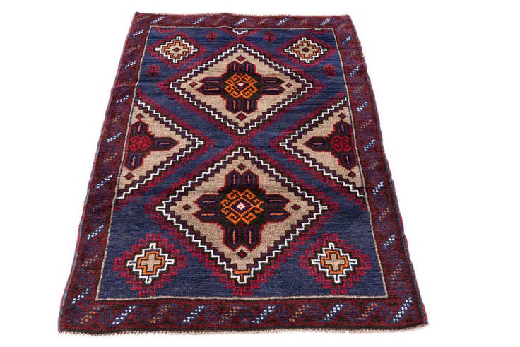 Detail image of 2' 11 x 4' 7 Hand Knotted Balouch Persian Wool Rug